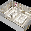 Luxurious Jewelry Store Interior with Elegant Display Counters and Modern Lighting for Exquisite Gemstone Displays