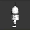 Vintage White Rusty Metal Robot With Antenna Eyes And Limbs