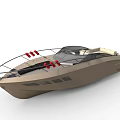 Sleek Modern Yacht Exterior With Red Accents And Stylish Features