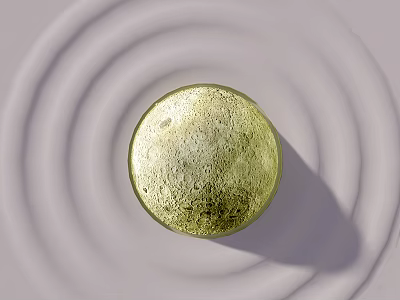 Gold Round Wall Light With Bubble Texture And Light Concentric Waves Background 3d model