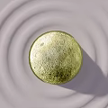 Gold Round Wall Light With Bubble Texture And Light Concentric Waves Background