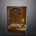 Religious Theological Books New Testament With Open Book Stacked Books And Candle On Wooden Table