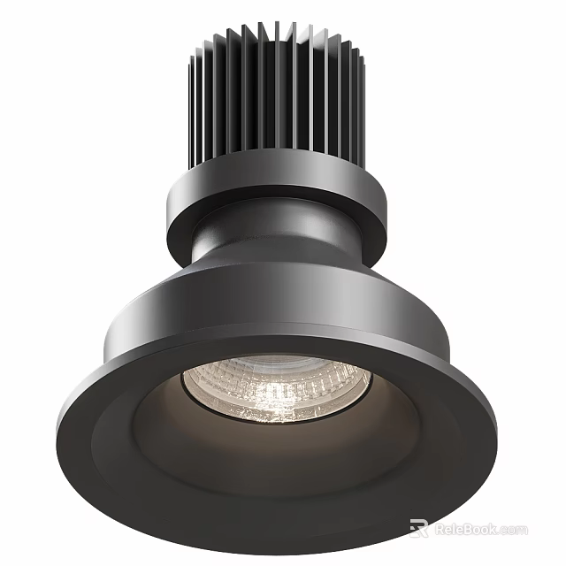 Modern Black Downlight Spotlight With Metal Housing For Recessed LED Lighting In Home Interior Decor 3d model 