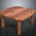 Wooden Square Coffee Table With Natural Wood Grain Surface And Four Legs Design