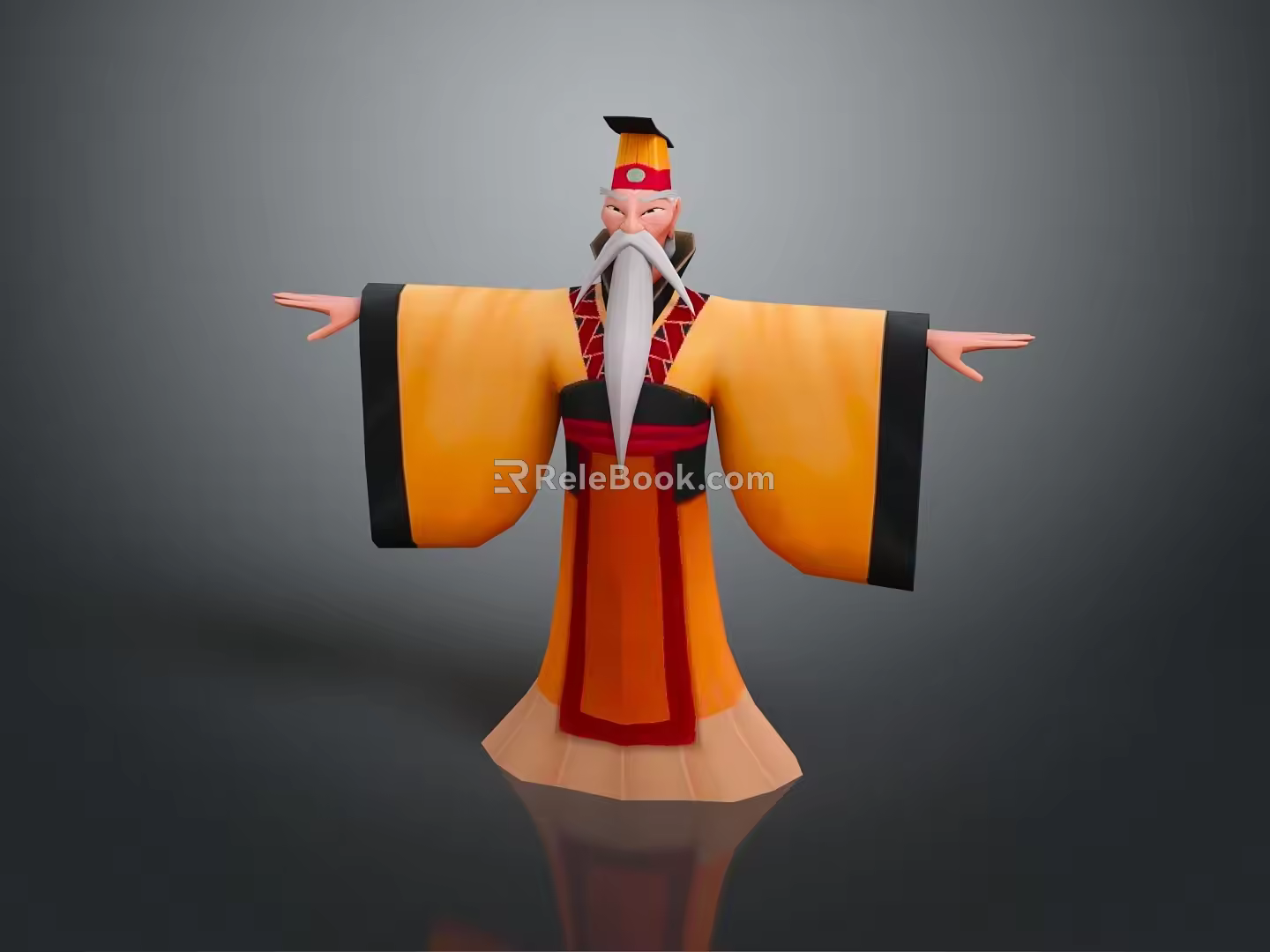 Wise Old Man Old Man Ancient Old Man Ancient Wise Warlock Taoist priest wizard mage 3d model