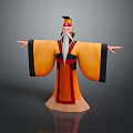 Wise Old Man Old Man Ancient Old Man Ancient Wise Warlock Taoist priest wizard mage 3d model