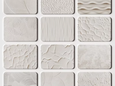 Neutral Toned Textured Wall Decorative Panels 3d model
