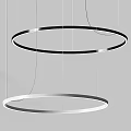 Modern Double Circular Ring Chandelier With Minimalist Sleek Design For Interior Lighting 3d model