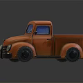 Electric Toy Orange Vintage Pickup Truck Classic Retro Kids Play Vehicle Design