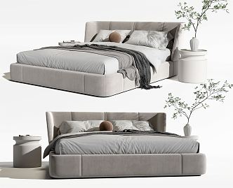 Modern Double Bed 3d model