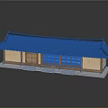 Traditional Architecture Featuring Dark Tiled Roof Curved Eaves Wooden Windows And Light Colored Walls