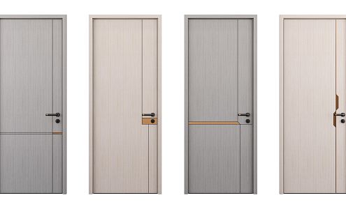 Modern swing door single door 3d model