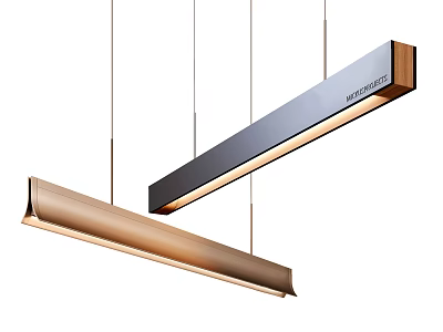 Sleek Modern Pendant Lights With Long Metallic Design For Home Interior Decor 3d model