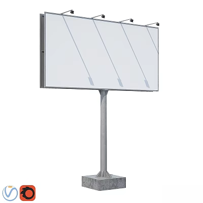Outdoor Ground Mounted Billboard Stand With Metal Pole And Stable Base 3d model
