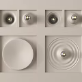 Downlights and Spotlights Recessed Ceiling Mounted with Various Designs and Illuminated LED Lighting