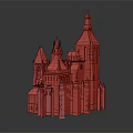 Ancient Architecture Historic Castle Style With Spires Towers Arched Windows And Stone Details