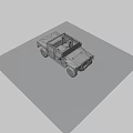 Pink Military Style Off Road Vehicle with Large Tires on Gravel Ground