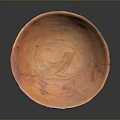 Artisanal Hand Carved Orange Clay Bowl With Intricate Decorative Surface Patterns And Smooth Edges