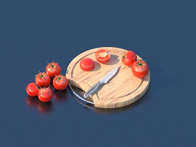 Tomato cutting board vegetable kitchen utensils daily necessities 3d model