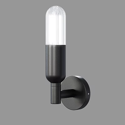 Modern Black Wall Light With White Glass Shade And Sleek Design 3d model