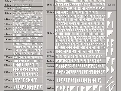 Gypsum Cornice Mouldings Featuring Multiple Design Patterns And Various Size Options For Interior Decoration 3d model