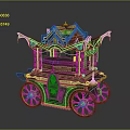 Ancient Ornate Carriage With Golden Decorations Traditional Style Multi Layered Structure And Large Wheels