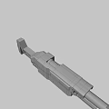 Futuristic Red Sci-fi Gun Featuring Orange Barrel Yellow Luminous Parts And Decorative Details