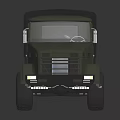 Green Military Transport Truck With Covered Cargo Bed And Multi Wheel Design