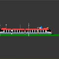 Colorful Toy Vehicles Including Cars Buses Trucks And Train With Traffic Light And Boat