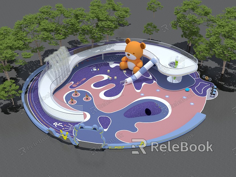 Modern Children's Play Area Park Activity Site Children's Activity Site model