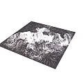 Black And White Mountain Texture Carpet With Abstract Design For Home Decor