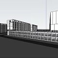 Modern Industrial Factory Building Exterior With White Facade And Glass Curtain Wall Design