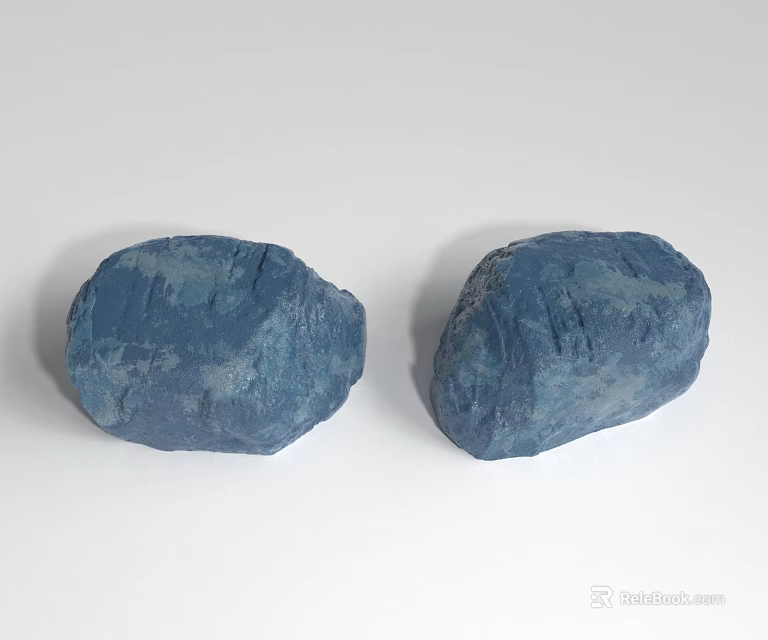 Blue Textured Artificial Rockery Stones For Garden Decoration And Landscaping 3d model 