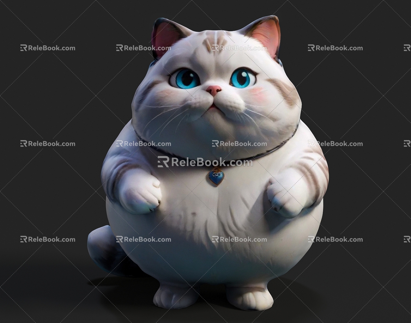 Cat Fat Cat Lucky Cat Scratching Board Cat Litter Cat Nest White Cat Cute Cat Pet Cute 3d model