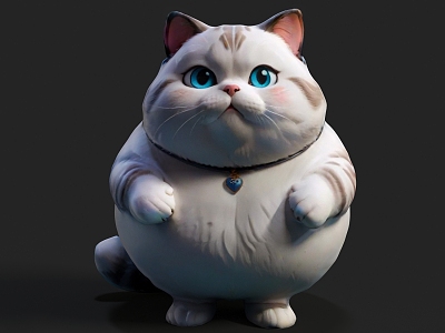 Cat Fat Cat Lucky Cat Scratching Board Cat Litter Cat Nest White Cat Cute Cat Pet Cute 3d model