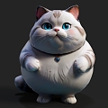 Cat Fat Cat Lucky Cat Scratching Board Cat Litter Cat Nest White Cat Cute Cat Pet Cute 3d model