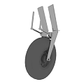 Detailed View of Airliner Landing Gear with Mechanical Structure and Tire Components