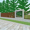 Modern fence ecological fence villa courtyard fence community creativity 3d model