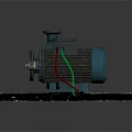 Industrial Equipment Set Featuring Water Pump Electric Motor And Metal Frame