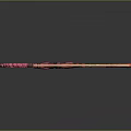 Unique Fantasy Sword With Pink Red Flame Pattern Skeletal Handle And Glossy Blade