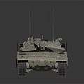 Military Armored Tank Vehicle With Desert Camouflage Turret Antenna And Tracks