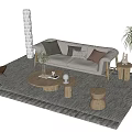 Modern Sofa Coffee Table Combination Sofa Coffee Table 3d model