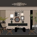 Elegant Living Room Interior With Chandelier Framed Art Sofa Coffee Table And Area Rug