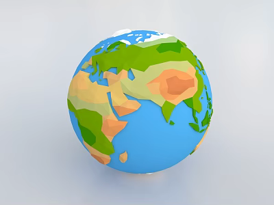 Colorful Globe Decorative Ornament Set With Vibrant Blue Green Orange Details For Home Decoration 3d model