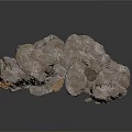 Realistic Natural Rock Formation Scene Component With Stalactites Stalagmites And Textured Details