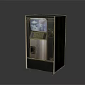 Modern Black And Silver Kitchen Vending Machine With Digital Screen And Control Panel 3d model