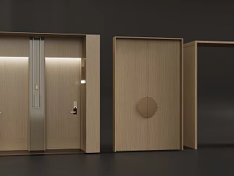 Hotel guest room door single door single door cover pass 3d model
