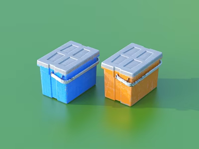Sturdy Blue And Orange Hardware Tool Storage Boxes For Organizing Tools 3d model