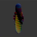Colorful Floral Spiral Vase with Vibrant Gradient Hues and Petal Edges