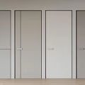 Sleek Modern Hinged Doors In Light Gray With Minimalist Design And Metal Handles